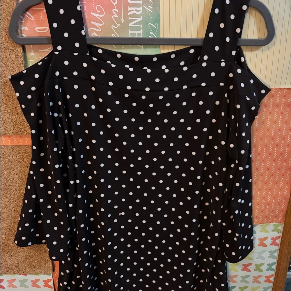 ⭐️Chico's Black Blouse with White Polka Dots⭐️3/$25